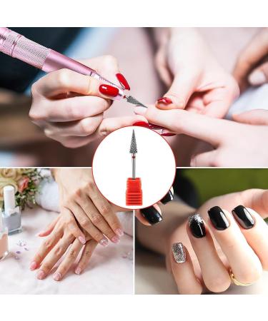 Nail Drill Bits Professional | Umbrella Shaped Tungsten Carbide Drill Bits - Cuticle Cleaner Nail Gel Polish Remover Tool Nail Care Supplies Red - Buy Online on GoSupps.com