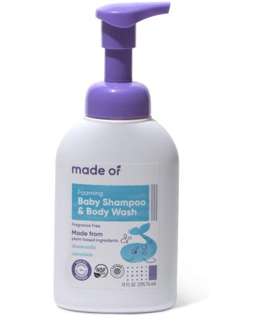 Baby Shampoo and Body Wash (10oz) by MADE OF  Organic Baby Wash and Shampoo  Soothing Calendula, Chamomile to Help with Eczema & Cradle Cap  No Fragrance, Sulfates, Parabens Lavender 10 Fl Oz (Pack of 1)