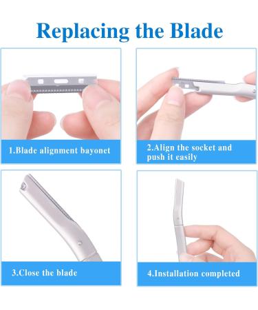 Premium Metal Eyebrow Razor Replacement Blades for Men & Women - Facial Hair Trimming Blades for Mustache & Lip Hair (Black) - Buy Online on GoSupps.com
