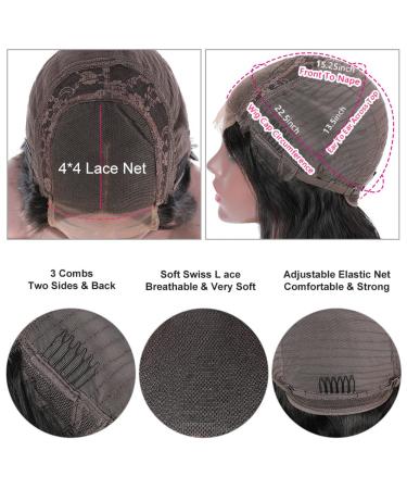 WOTOTA 14 Body Wave Human Hair Wig for Black Women - Pre Plucked, 180% Density, Natural Color - 4x4 Lace Closure - Buy Online on GoSupps.com