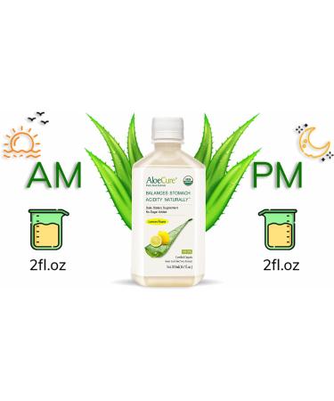 Organic AloeCure Lemon Aloe Vera Juice - 12 Hours from Harvest - Acid Reflux & GERD Treatment - Natural Digestion Aid - Buy Online on GoSupps.com