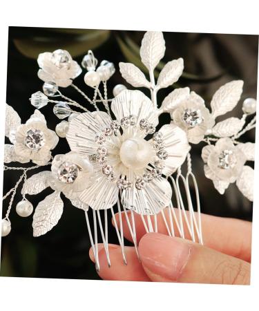 FRCOLOR Flower Comb Crystal Bridal Rhinestone Decor Bridal Hair Accessory Wedding Hair Comb Headpiece for Bride White Decor Hair Jewelry Rhinestone Accessories Bridesmaid Elegant - Buy Online on GoSupps.com