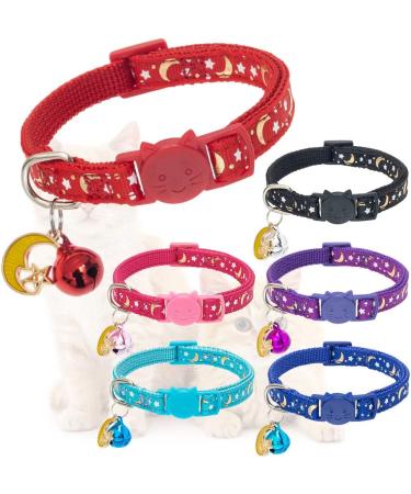 KOOLTAIL 6 Pack Glow in The Dark Cat Collar Breakaway with Bells - Cute Reflective Pet Collars for Kittens, Cats, and Puppies - Buy Online on GoSupps.com