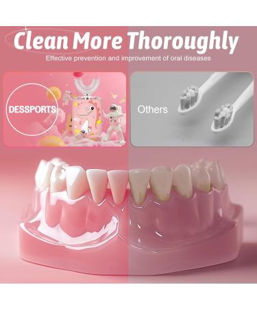 U-Shaped Electric Toothbrush for Kids | 360 Sonic Cleaning & 45S Timer | Rechargeable Toothbrush for Ages 2-6 - Pink - Buy Online on GoSupps.com