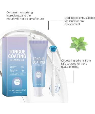 Yuecjian Tongue Cleaner for Adults Mouth Gel Tongue Gel with Scraper Ergonomic Repair Kit Oral Care for Gums Breath Teeth Daily at Home or Travel - Buy Online on GoSupps.com