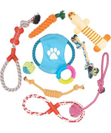 Fur & Bone 10 Pack Dog Chew Toys | Puppy Toys Dog Toys for Boredom | Indestructible Dog Toys with Rope Toys Squeaky Toy | Dog Toy Dog Teething Toys for Small & Medium Dogs | Dog - Buy Online on GoSupps.com