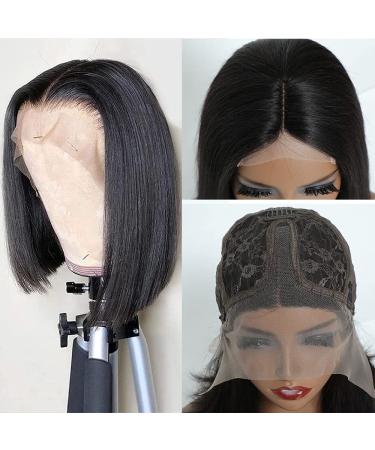 10 Inch Transparent Lace Front Bob Wig Human Hair - T Part Lace, Pre Plucked, 150% Density - Short Wigs for Black Women - Buy Online on GoSupps.com