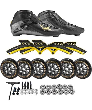 PASENDI Professional 3-Wheel Speed Skates for Men | Carbon Fiber Inline Skating Shoes | Black Inline Skate Shoes US11 (EU44) - Buy Online on GoSupps.com
