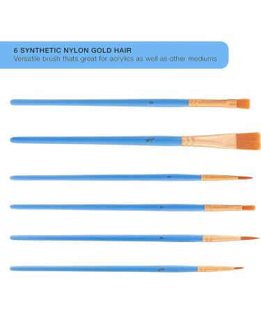 U.S. Art Supply 25-Piece Paint Brush Set for Acrylic Oil Watercolor - Round Flat Foam Brushes for Portraits Canvas Paper Wood - Kids Students Adults - Buy Online on GoSupps.com
