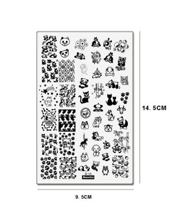 2pcs Floral Animal Unicorn Nail Stamping Plates - Mezerdoo D-13 & D-14 - Buy Online on GoSupps.com