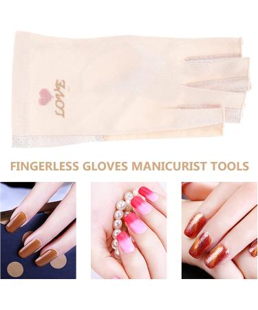 Exceart UV Nail Lamp Gloves - Cotton Finger Gloves for Women Manicure | UV Protection Hand Gloves in Flesh Color - Buy Online on GoSupps.com