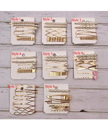Messen Geometric Hair Pins Set - Minimalist Metal Hair Clips for Women (8 Pieces, Style 7) - Buy Online on GoSupps.com