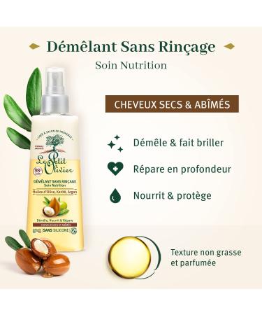 Le Petit Olivier No Rinse Hair Detangler - Olive Shea & Argan Oils | Natural Repair for Dry & Damaged Hair | Silicone Free - 5.07 oz - Buy Online on GoSupps.com