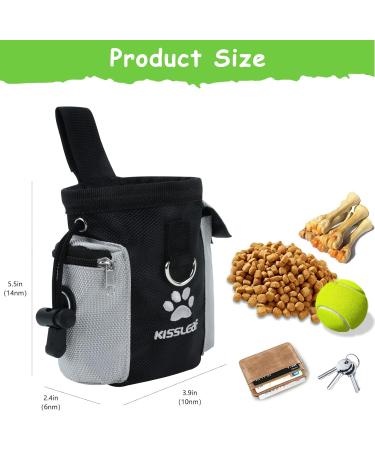 Kissleaf Dog Treats for Training | Pet Training Clicker & Fecal Bag Dispenser | Snack Bags in Black/Gray - International Shipping Available - Buy Online on GoSupps.com