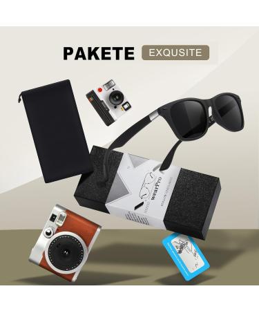 Wearpro Polarized Deck Sunglasses for Women - UV400 Protection Retro Vintage Style Ideal for Driving & Sports - Black Rectangular Glasses - Buy Online on GoSupps.com