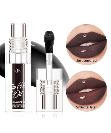 Shop Vegan Lip Plumping Gloss: Waterproof Long-Lasting Moisturizing Lip Oil in Clear Black Cherry & Black | Hydrating Liquid Lipstick - Buy Online on GoSupps.com