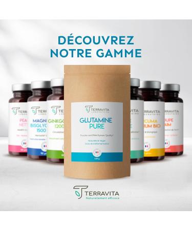 Kyowa Bio-Fermented L-Glutamine | 100% Pure Powder in Neutral Flavor | 150g | Muscle Recovery and Intestinal Health | 30 Servings | Vegan Amino Acid and No Excipients | Made in France Terravita - Buy Online on GoSupps.com