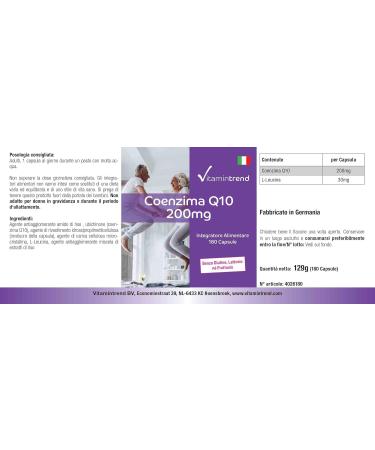Co-Enzyme Q10 200mg - 180 Vegan Capsules for 6 Months | Ubiquinone Supplement | Vitamintrend - Shop Internationally! - Buy Online on GoSupps.com