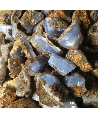 Natural Crystal Rough Raw Blue Lace Agate Stone - Rough Blue Lace Agate Crystal Stone 100g Full of Texture