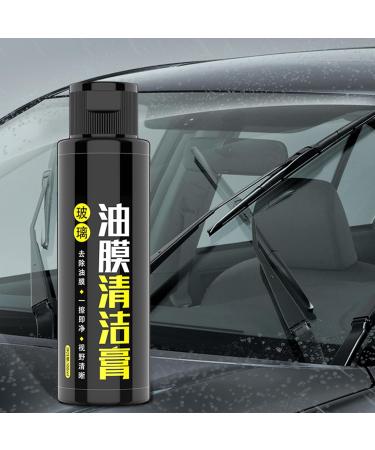 Car Windshield Oil Film Cleaner - 3.38oz Glass Stripper Water Stains Remover | Front Windshield Cleaning Balm with Sponge for Bird Droppings - Buy Online on GoSupps.com