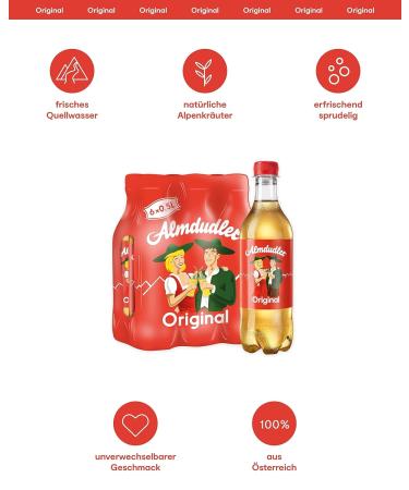 Buy Almdudler Original Alpine Herb Lemonade (6 x 0.5L) - Natural Herb Drink in Bulk | International Shipping Available - Buy Online on GoSupps.com