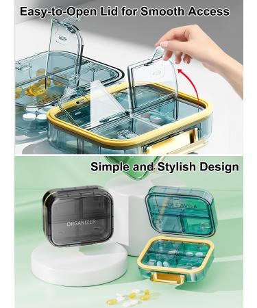 Buy Travel Pill Organizer - Small 7 Compartment Waterproof Pocket Pill Case for Purse | Airtight & Moistureproof (Blue) - International Shipping Available - Buy Online on GoSupps.com