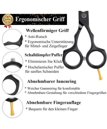 Purple Dragon 5.5 Inch Professional Hair Scissors Set - Sharp Hairdressing Scissors for Men & Women Barbers & Beginners - Perfect Haircut Tool in Black - Buy Online on GoSupps.com