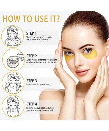 Gold Under Eye Patches for Puffy Eyes, Dark Circles, and Wrinkles - 30 Pairs - Buy Online on GoSupps.com