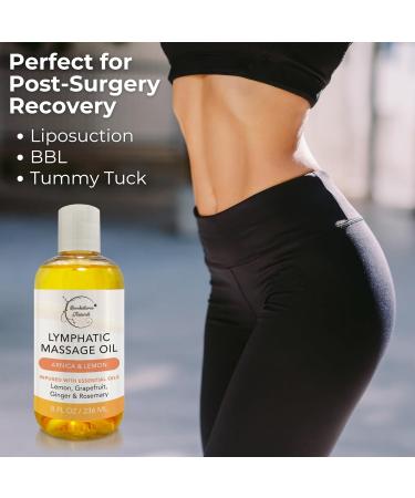 Lymphatic Massage Oil | 100% Natural Drainage Oil with Arnica Lemon & Ginger | Premium Quality for Post Surgery Recovery | 8oz by Brookethorne Naturals - Buy Online on GoSupps.com