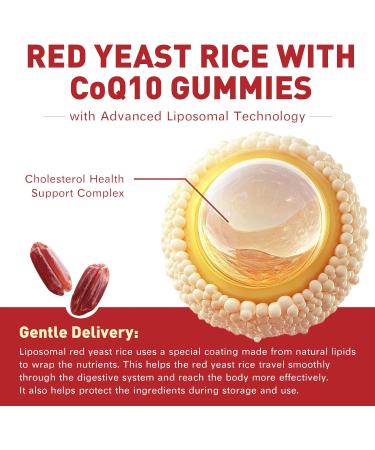Red Yeast Rice with CoQ10 Gummies Sugar Free Red Yeast Rice Supplement with Odorless Garlic Extract Vitamin E Vitamin D3 & K2 Cholesterol Support & Heart Health Natural Mixed Berry Flavor 60 Ct - Buy Online on GoSupps.com