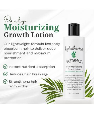 Hydratherma Naturals Daily Moisturizing Growth Lotion 12 oz - Best for Thick Curly Coily Wavy Hair - Prevent Breakage & Shedding - Ideal for Chemically Treated & Natural Hair - Buy Online on GoSupps.com