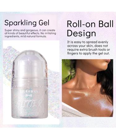  Eryndis Glitter Gel Roller Hair Roll-on Body Glitter Mermaid Body Glitter Body Glitter Long Lasting Powder for Festival Masquerade Birthday Makeup Face Hair Lip (#3 - Buy Online on GoSupps.com
