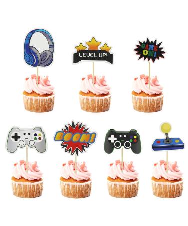 Dohia Video Game Cupcake Toppers 7 Styles Gamer Cupcake Picks Assembled Game On Controllers Cupcake Picks GamePad Cake Decorations D1-YXJDGCP