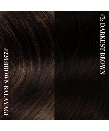 Youngsee Clip-In Ombre Real Hair Extensions - Dark Brown to Middle Brown 35cm 120g (7PCs) - Thick Remy Hair for Women - Buy Online on GoSupps.com