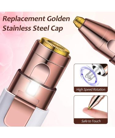 Aeruki 2 in 1 Rechargeable Painless Eyebrow Trimmer & Facial Hair Removal for Women - Built-in LED Light, Hair Shaver for Eyebrow, Nose, Lips, Face, Armpit & Body - Buy Online on GoSupps.com