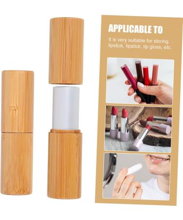 VICASKY 2pi ces Tubes Vides Bambou Pour Cr er Des Rouges L vres Lot De Contenants Rechargeables l gants Pour Gloss Et L vres Accessoires Maquillage Naturels Et Portables - Buy Online on GoSupps.com