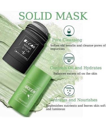2 Piece Green Tea Mask Green Tea Mask Stick Blackhead Remover Mask Deep Pore Cleansing Green Tea Mask for All Skin Types Women Men - Buy Online on GoSupps.com