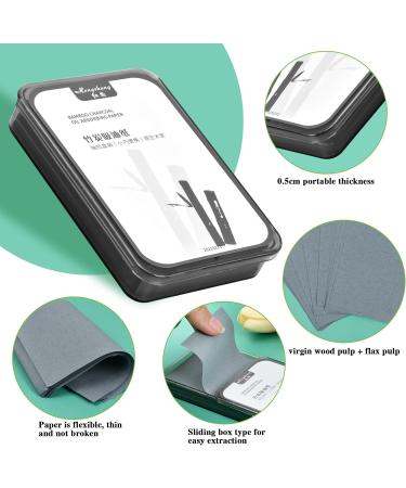 300 Leaves Oil Absorbing Blotting Paper - Natural Bamboo Carbon Face Oil Control | Soft & Eco-Friendly L schpaper for Men & Women - Buy Online on GoSupps.com