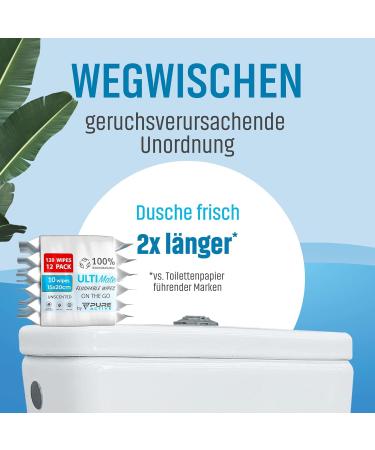 Moist Toilet Paper - 120 Biodegradable Wet Wipes | Alcohol-Free & Aloe Vera Enriched | Flushable 15x20cm - Buy Online on GoSupps.com