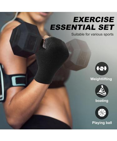 Palm Brace Wrist Support Sleeves - Carpal Tunnel Compression Pain Relief & Sports Gloves (1 Pair Black) for Men & Women - Buy Online on GoSupps.com