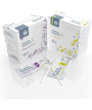 Optimum Medical Glycerin Swabsticks x75 - Lemon or Blackcurrant Flavour | Sugar-Free Swab Sticks for Dry Mouth Relief and Dental Hygiene (Box of 75) - Buy Online on GoSupps.com
