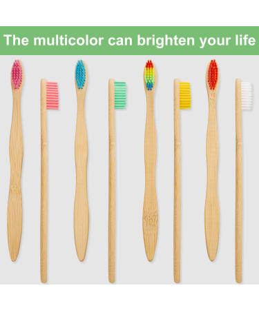 40-Piece Bamboo Charcoal Toothbrush Set | Biodegradable with BPA-Free Bristles | Natural Bamboo | 8 Colors - Buy Online on GoSupps.com