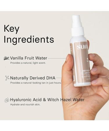 Face Tan Water by SunnaTan - Made with Witch Hazel Water & Hyaluronic Acid - Organic & Natural Ingredients - Non-Sticky and Lightweight - Face Tanner in Light/Medium (60mL) - Buy Online on GoSupps.com