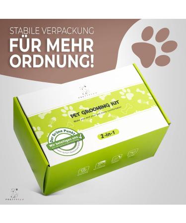 Prettypaw Professional Cat Brush Set - Optimal Care for Short & Long Hair | 100% Hygiene & Comfort with Rounded Massage Bristles - Buy Online on GoSupps.com