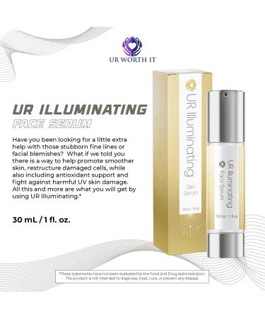 UR Illuminating Face Serum 30ml - Luminance-Enhancing Even Skin Tone Reduces Fine Lines & Wrinkles Boosts Radiance with Botanical Extracts - Youthful Smooth Skin - Buy Online on GoSupps.com