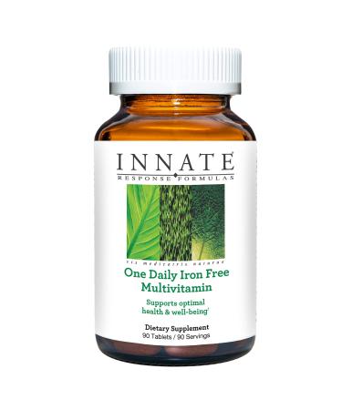 INNATE Response Formulas One Daily without Iron - Iron-Free Daily Multivitamin - With B Vitamins - Vegetarian Non-GMO and Kosher - Made Without 9 Food Allergens - 60 Count (60 Servings)