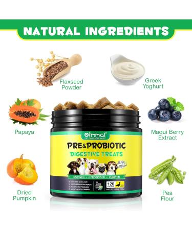Probiotics for Dogs Pre & Probiotic Digestive Treats for Dogs Support Gut Health Digestive and Immunity Boost Heatlth & Energy for All Ages and Breeds 120 Chews Duck Flavor - Buy Online on GoSupps.com