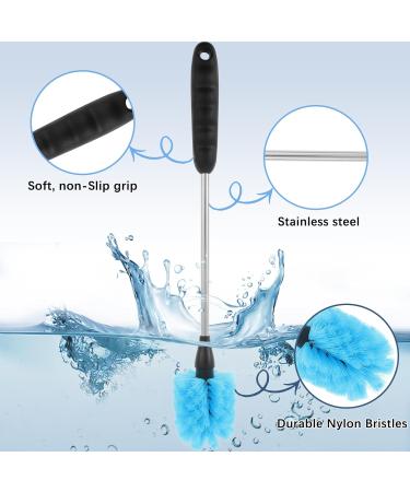 Water Bottle Brush Set Long Handle Water Bottle Cleaning Brush 360 Cleanable Water Bottle Brush Enduring Water Bottle Scrubbing Brush for Narrow Neck Bottles Sport Bottles - Buy Online on GoSupps.com