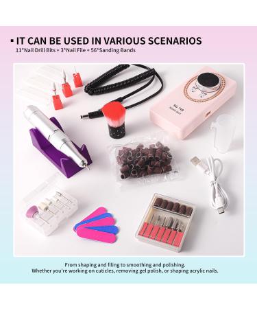 LimeGirl Electric Nail Drill - Professional Acrylic Nail Kit Portable 13-in-1 Polishing Set 45000RPM - 2024 Upgrade (Pink) | Ship Internationally - Buy Online on GoSupps.com