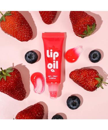 Strawberry Lip Oil | Glossy Hydrating Lip Gloss & Balm | Fruity Flavors Lip Care | Long-lasting Moisturizing Lip Plumper | International Shipping - Buy Online on GoSupps.com